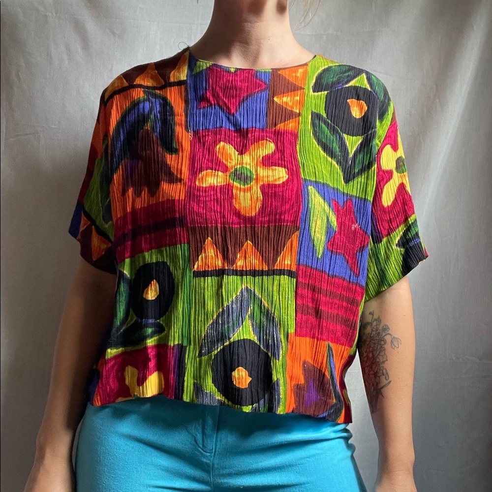Vintage Blouse with Funky Print